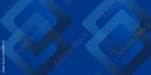Modern blue abstract wide banner background with square shape. Minimalist geometric design. Space for your text. Suit for presentation, business, corporate, cover, header, website