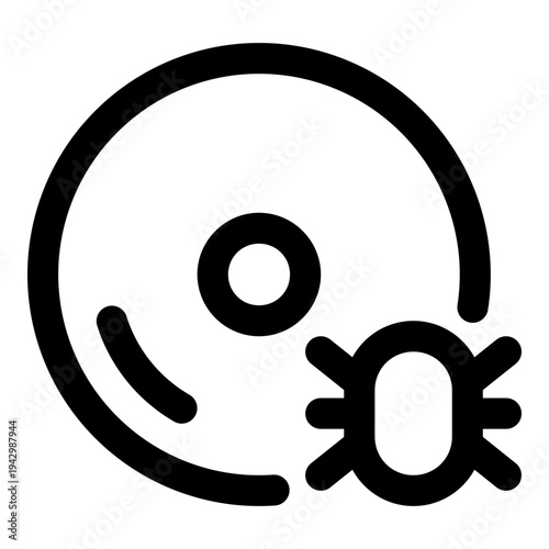 disc bug line icon