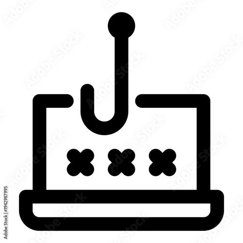 password phishing line icon