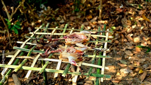 Traditional method of grilling meat to dry it out