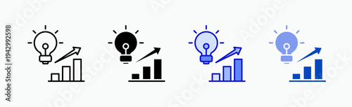 Growth Mindset Icon Sheet Multiple Style Collection Isolated Vector