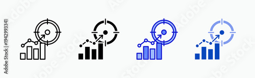 Goal Icon Sheet Multiple Style Collection Isolated Vector