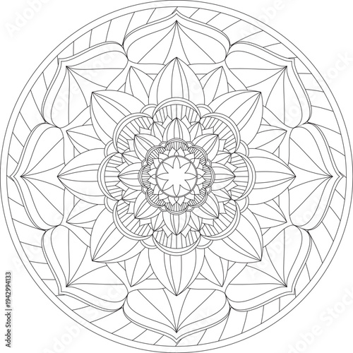 Intricate Zen Pattern Mandala Design Perfect for Zenpattern Meditation and Relaxation Printable Coloring Artwork