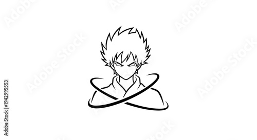 Anime Style Warrior Character with Dynamic Aura