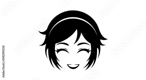 Smiling Woman Head Avatar Icon