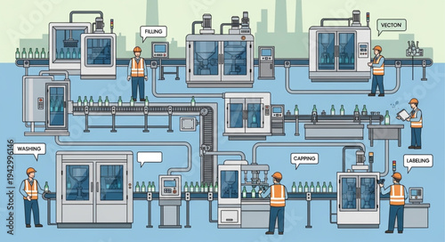 Industrial Factory Production Line Workers.