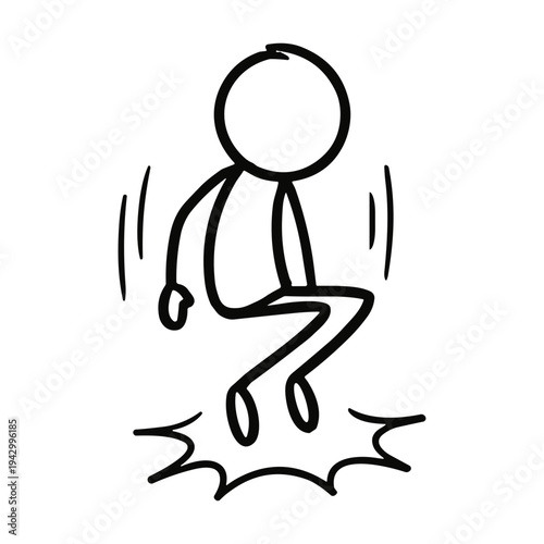 Stickman Doodle Hand Drawn Line