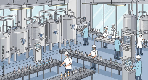 Industrial Factory Production Line Workers.