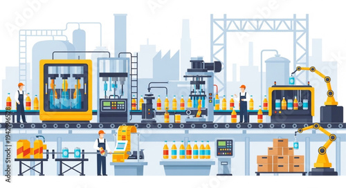 Industrial Factory Production Line Workers.