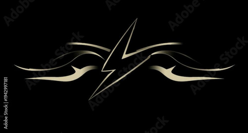 Vector eagle tattoo design featuring a blue bird silhouette and dragon symbol pattern with sea wave nature art icons