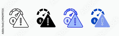 Risk Icon Sheet Multiple Style Collection Isolated Vector