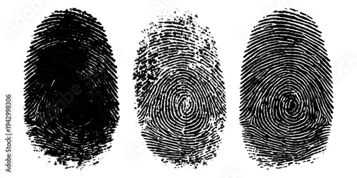 Abstract forensic grunge set fingerprint background texture. vector black grunge fingerprint distressed dirty background design element.