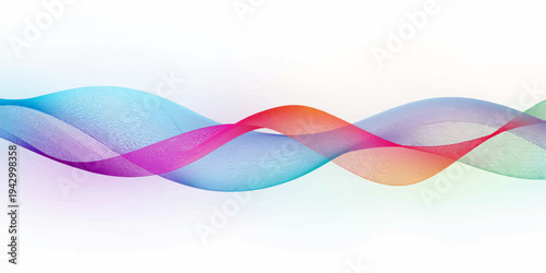Abstract colorful wave background featuring a vibrant rainbow vector design with flowing blue and pink curves in a motion style pattern for a modern web banner wallpaper backdrop