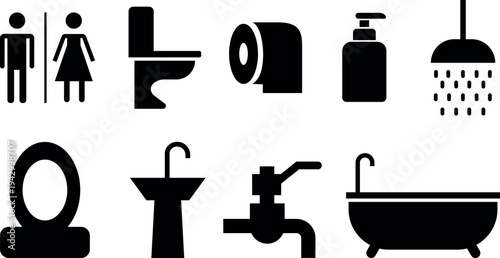 Restroom and bathroom symbols
