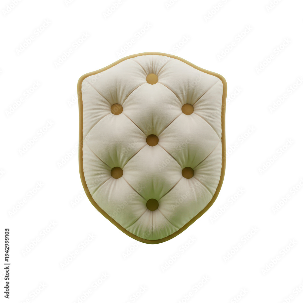 Fototapeta premium Button Tufted Quilted Shield Emblem