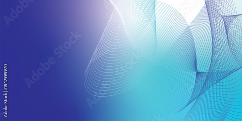 Abstract navy, white, and azure luminous waves sweeping through a dark atmospheric background with scattered glittering micro particles, modern digital tech theme, vector style.