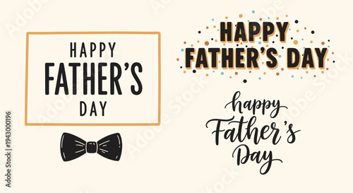 A cheerful Father's Day design featuring text and decorative elements in a modern style for celebration