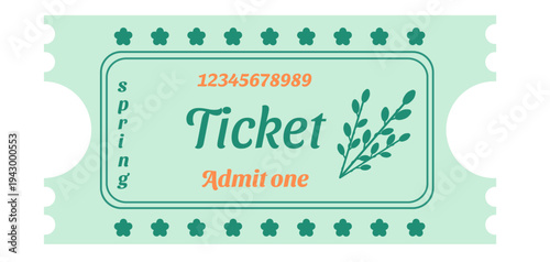 Vector ticket ticket mockup  for advertising and marketing on a green background.