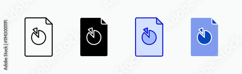 Document Icon Sheet Multiple Style Collection Isolated Vector