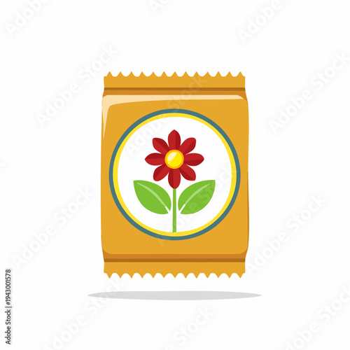 Vintage Flower Seed Packet Design with Elegant Floral Illustration and Ornamental Frame for Botanical Gardening and Retro Seed Envelope Packaging Vector Art