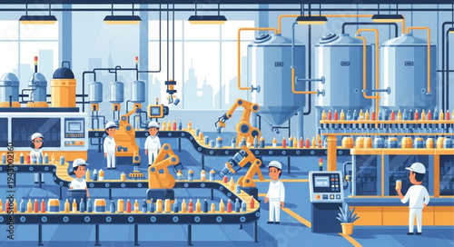 Industrial Factory Production Line Workers.