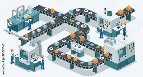 Industrial Factory Production Line Workers.