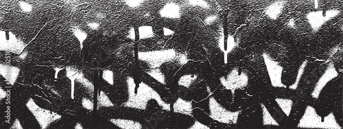 Distressed black spray paint texture background with drips and cracks