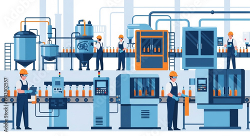 Industrial Factory Production Line Workers.