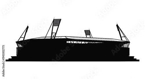 Stadium architecture against a white background a striking silhouette