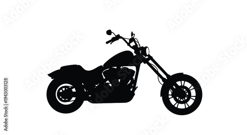 Detailed motorcycle profile a striking black form rendered as a silhouette