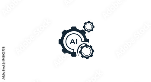 Artificial Intelligence Gears Concept - Technology and Automation