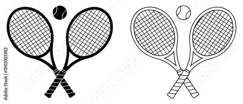 Obraz na płótnie tennis racket ball icon set