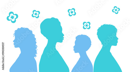 Women diversity and female community illustration. Multicultural women group and female friendship concept. WDifferent cultures and identities Diversity and inclusion concept