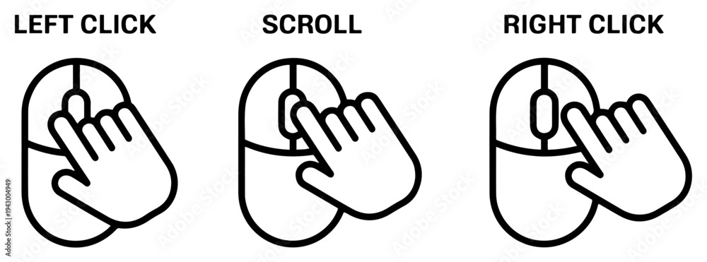 Obraz premium mouse click button icon set