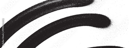 Black spray paint strokes on white background