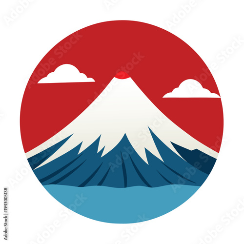 vector illustration of mount fuji japan against (1)