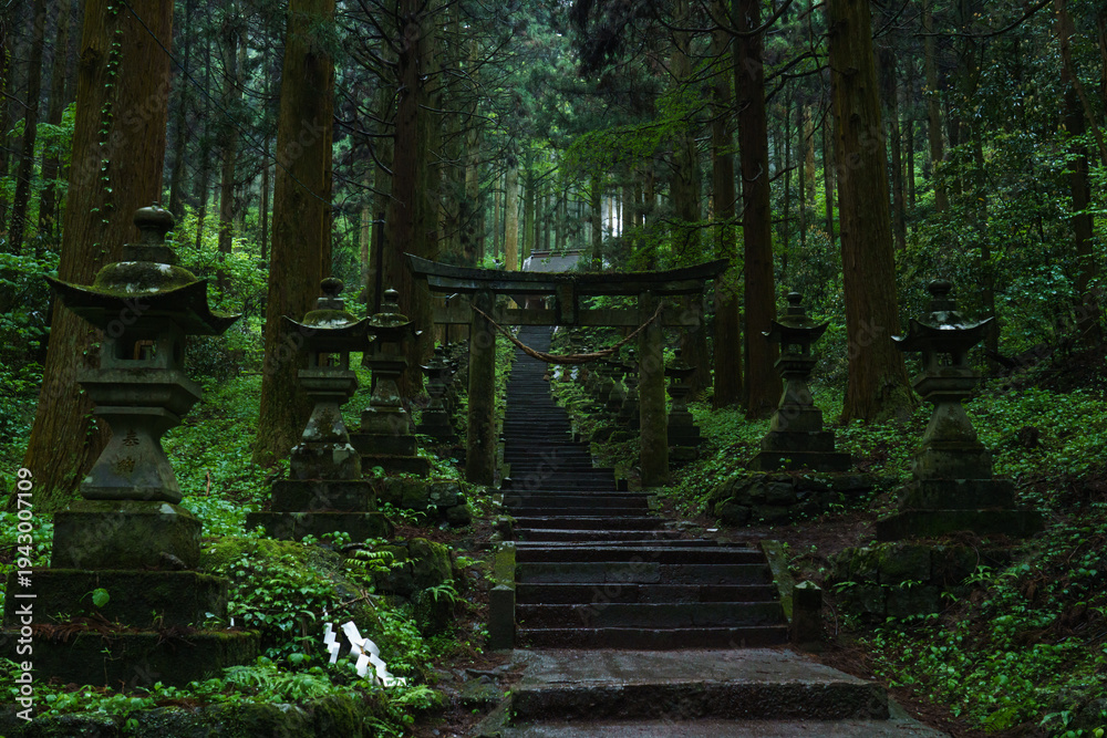 Obraz premium Aso, Kumamoto Prefecture, Kamishikimi Kumanoimasu Shrine