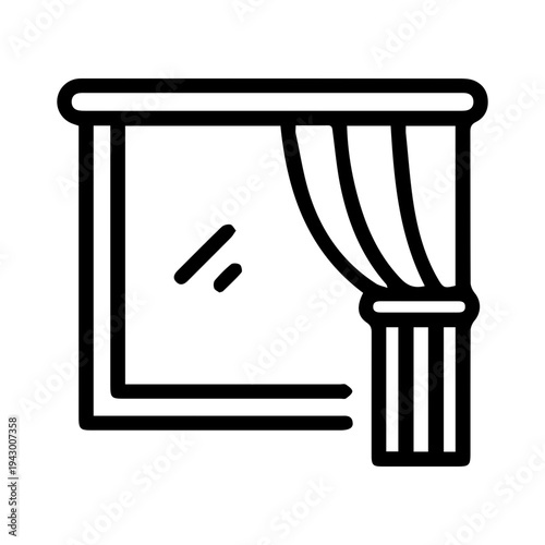 Window with Curtains Icon