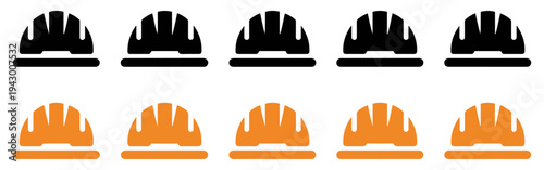 construction helmet safety vector icons