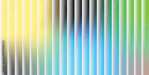 Abstract colorful striped background with a gradient transition from yellow to gray and then to blue and green hues