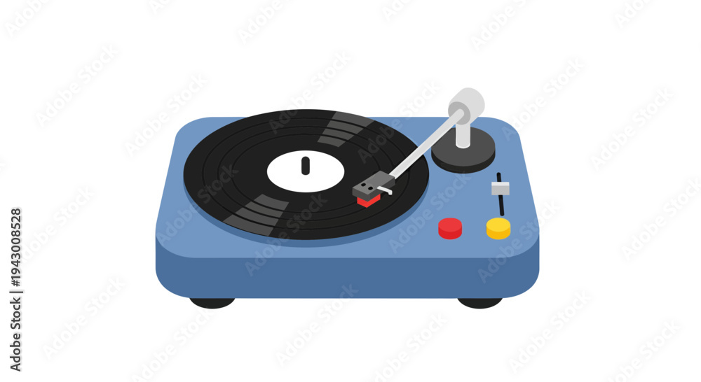 Fototapeta premium Turntable Vector Illustration, Flat Design, Music and Audio Concept, for Creative Projects