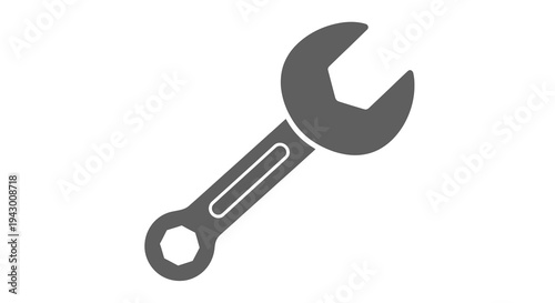 Wrench Icon Vector Illustration, Tool for Repair and Maintenance, Flat Design, Engineering Concept