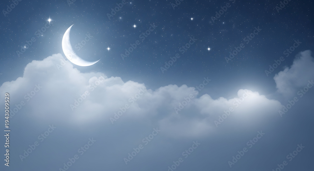 Naklejka premium Sky background ramadan wallpaper