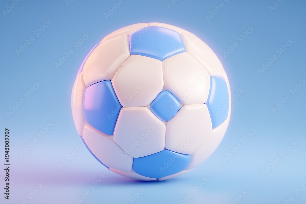 Fototapeta premium Soccer Ball on Blue Background.