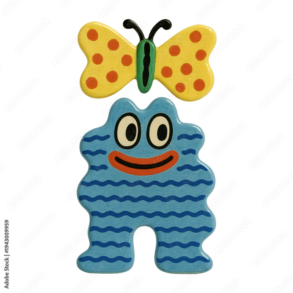Fototapeta premium PNG Playful cartoon monster butterfly