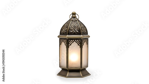Ornate Metal Lantern with Soft Glow.