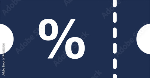 Discount coupon ticket with percentage symbol