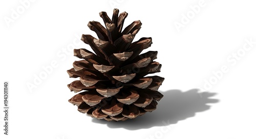 Pine cone on white background.