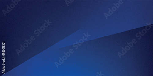 Blue abstract background. Geometric shapes. Color gradient. 3D effect. Noise, grainy, grainy. Metallic neon glow. Design. Template. Web banner. Wide. Panorama.