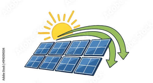 Solar panel converting sunlight into energy